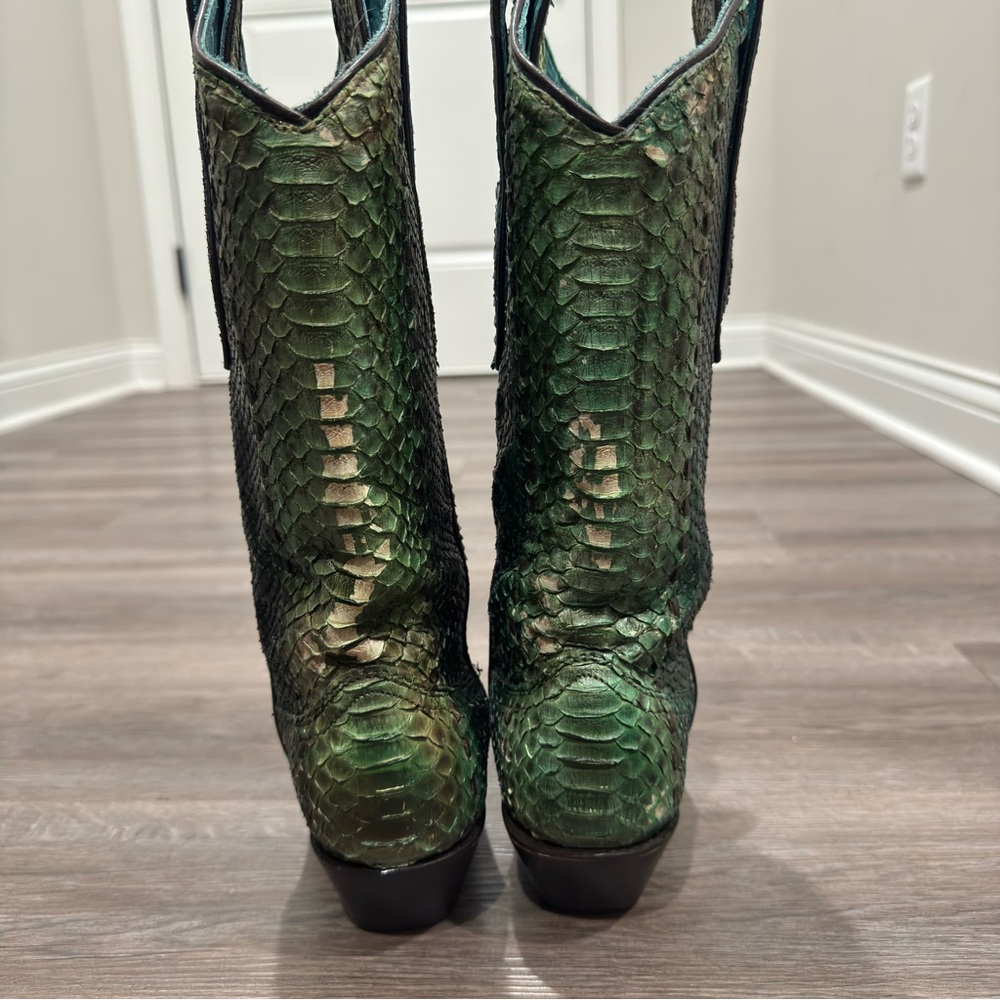 Corral Boots Python Snip Toe Woven Western Cowboy Boots A3661 - Picture 10 of 14